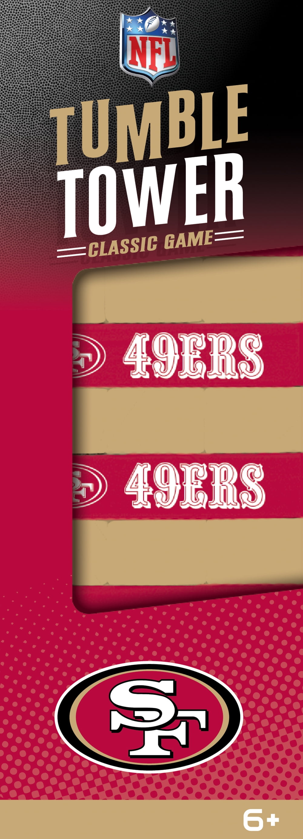 MasterPieces NFL San Francisco 49ers Real Wood Block Tumble Tower Game ...