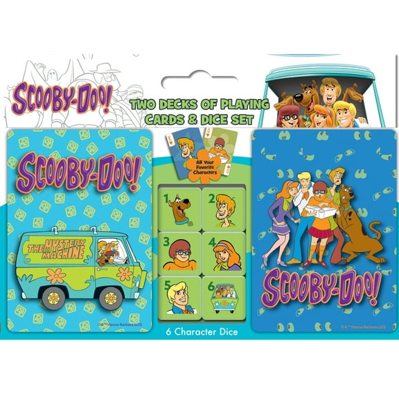 MasterPieces Scooby-Doo 2-Pack Playing Cards & Dice Set for Families - Collectible Game