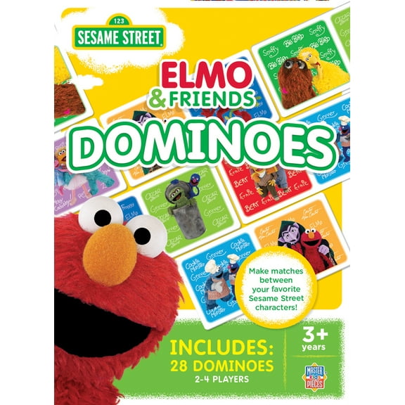 MasterPieces Sesame Street Elmo & Friends 28 Piece Picture Card Dominoes Game for Kids 3 and up