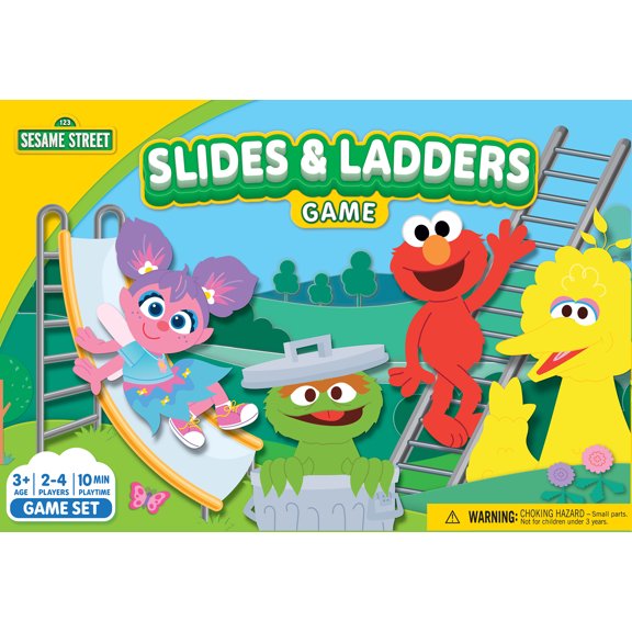MasterPieces - Sesame Street Playground Fun - Slides & Ladders Family Board Game for Kids