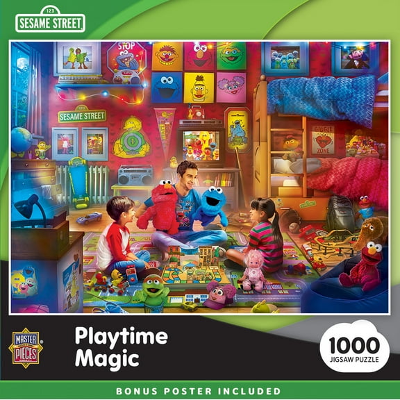 MasterPieces Sesame Street Playtime 1000 Piece Jigsaw Puzzle for Adults - Nostalgic Family Fun