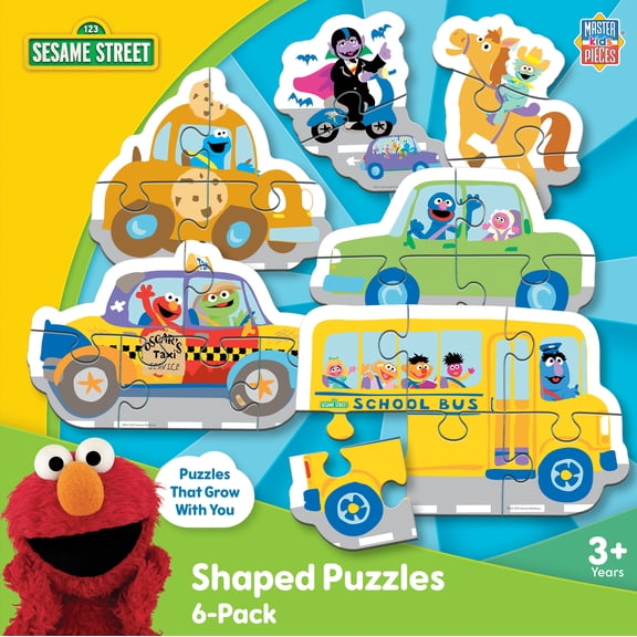 MasterPieces Sesame Street - Vehicles 6-Pack Mini Shaped Puzzles