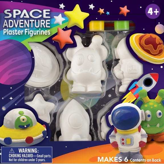 MasterPieces - Space Adventures - Plaster Camping Figurine Paint Set for Children