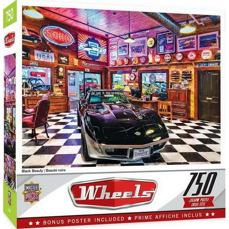 MasterPieces Wheels Black Beauty - Corvette 750 Piece Jigsaw Puzzle by Linda Berman