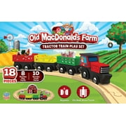 MasterPieces Wood Train Sets - Old MacDonald 18 Piece Train Set