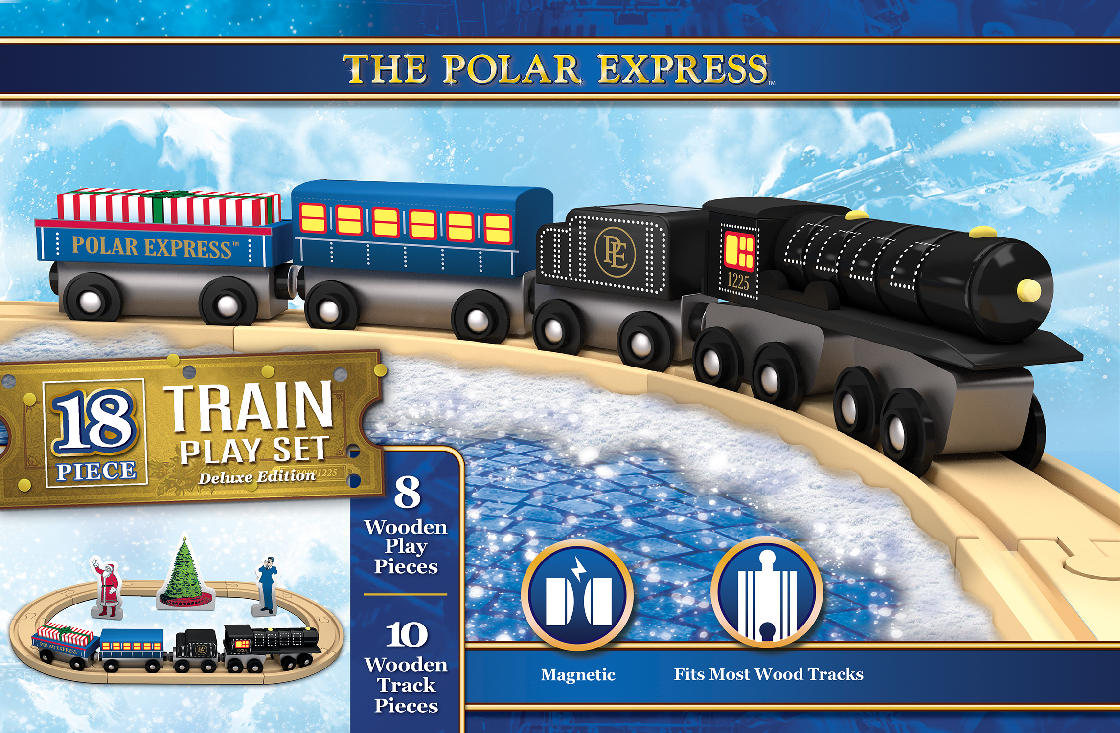 MasterPieces Wood Train Sets - The Polar Express 18 Piece Train Set - image 1 of 4