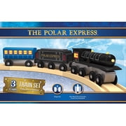 MasterPieces The Polar Express 3 Piece Wooden Train Set - Toy Train Sets for Boys Ages 3+