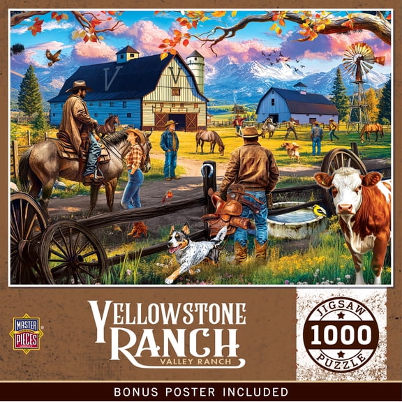 MasterPieces Yellowstone Ranch - Valley Ranch 1000 Piece Jigsaw Puzzle - Crafting Fun for Adults