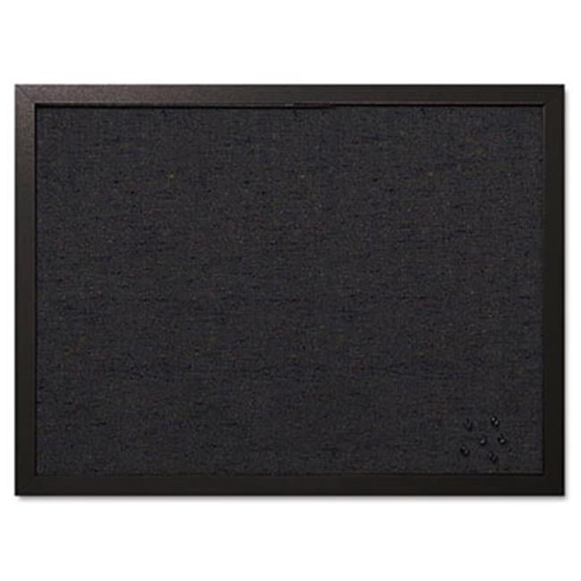 MasterVision 24x18 Designer Fabric Bulletin Board - Black Fabric - Black Frame - Lightweight Design