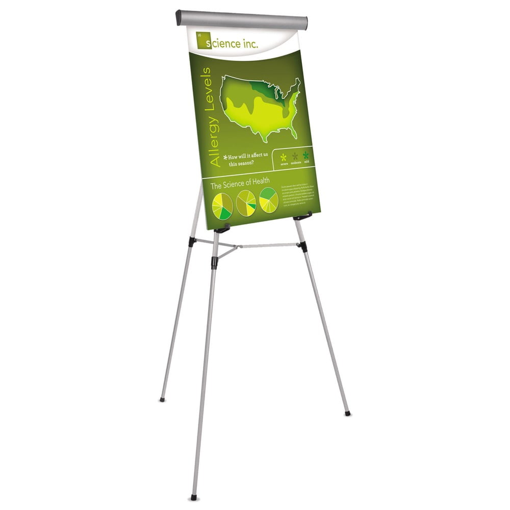 MasterVision 3-Leg Heavy-Duty Telescoping Display Easel, Silver