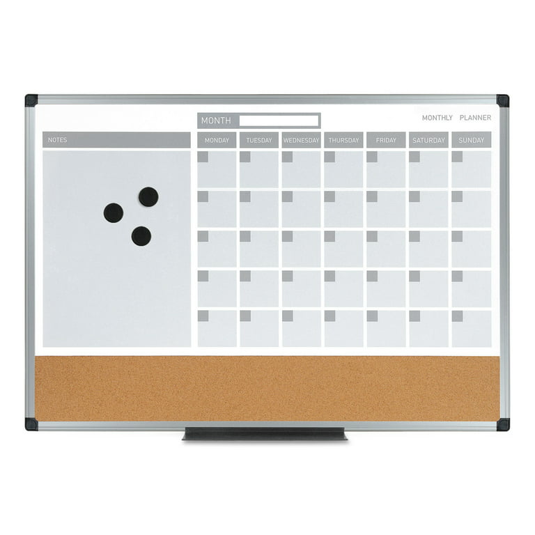 Monthly Framed Chalkboard Calendar + 3 sections, Vertical Donna