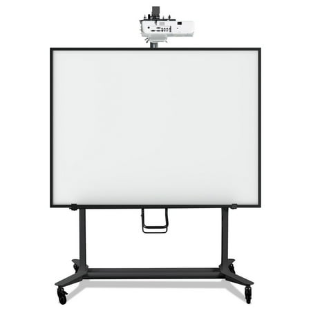 MasterVision BI350420 76 in. x 26 in. x 80 in. Interactive Board Mobile Stand with Projector Arm - Black