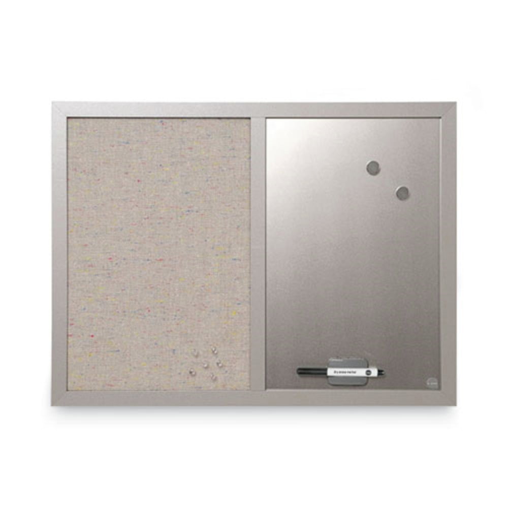 MasterVision Combo Bulletin Board Bulletin/Dry Erase 24X18 Gray Frame