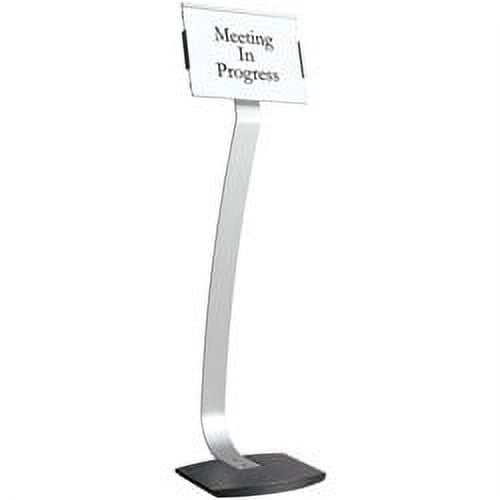 MasterVision Contemporary Sign Stand, Silver/Black