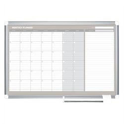 MasterVision Dry-Erase Monthly Calendar Board, 24" x 36"