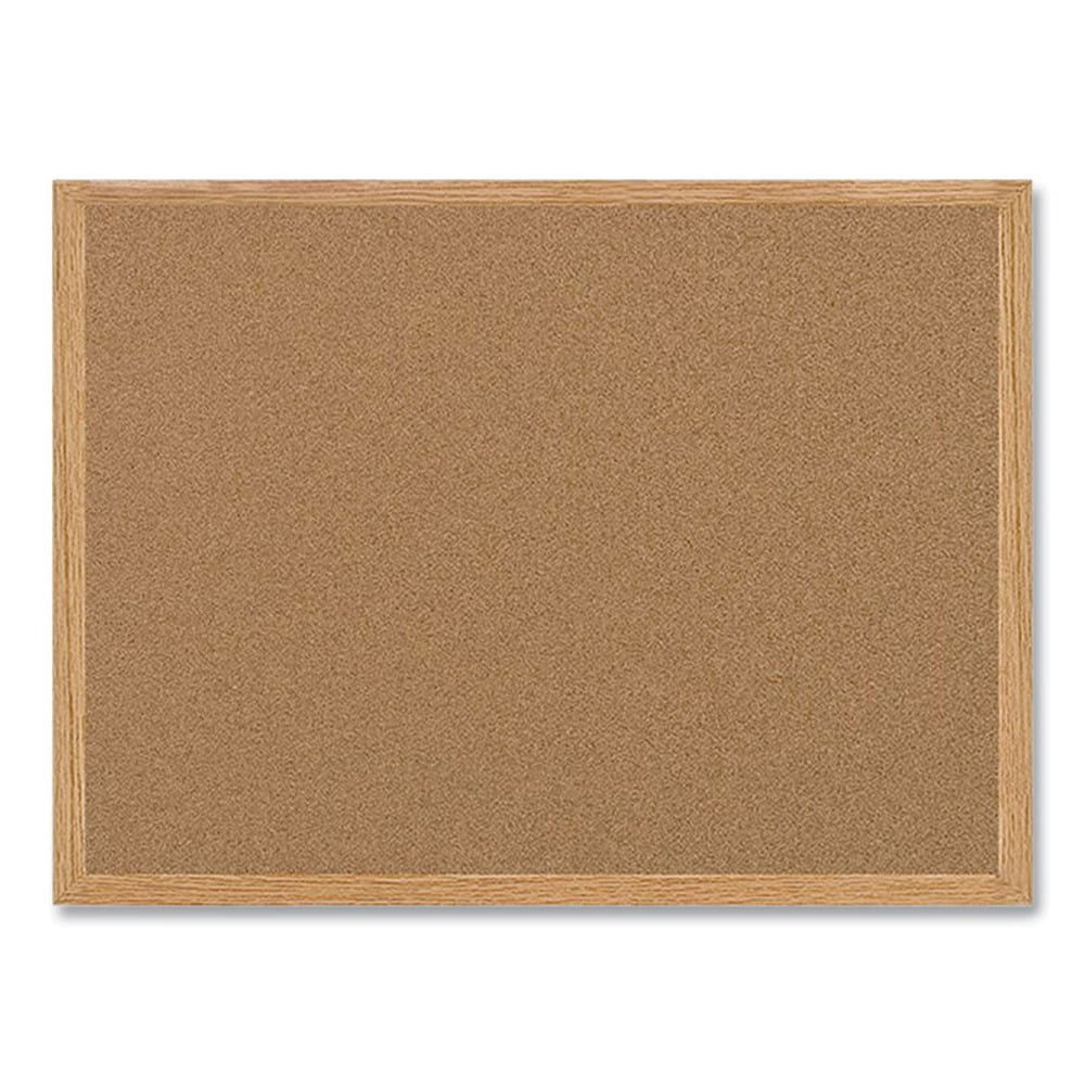 MasterVision Earth Cork Bulletin Board, 36" X 48", Oak MDF Frame