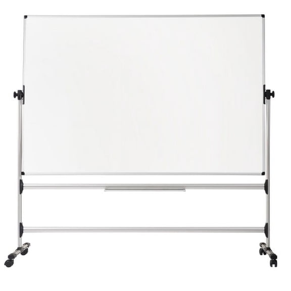 MasterVision Earth Easy Clean Revolving Mobile Easel, 47 1/4" x 70 13/16", Silver