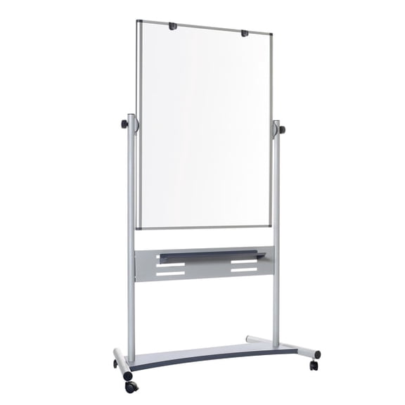 MasterVision Gold Ultra Evolution Revolver Mobile Presentation Non-Magnetic Dry-Erase Whiteboard Easel, 36" x 47", Aluminum Frame With Silver Finish