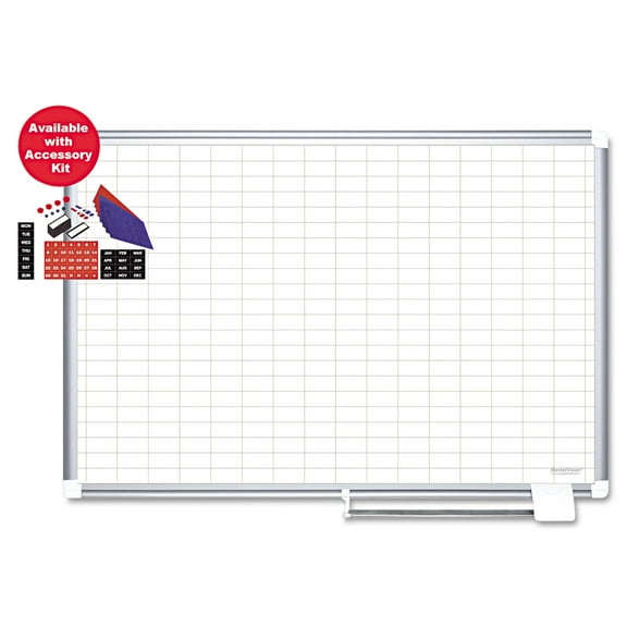 MasterVision Grid Platinum Plus Magnetic Porcelain Dry Erase Board