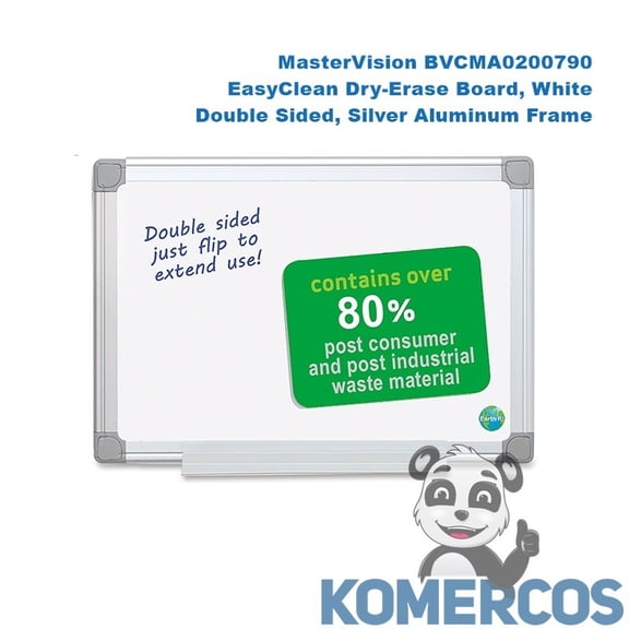 MasterVision MA020079 - Easy Clean Dry-Erase Board. Double Sided, Aluminum Frame
