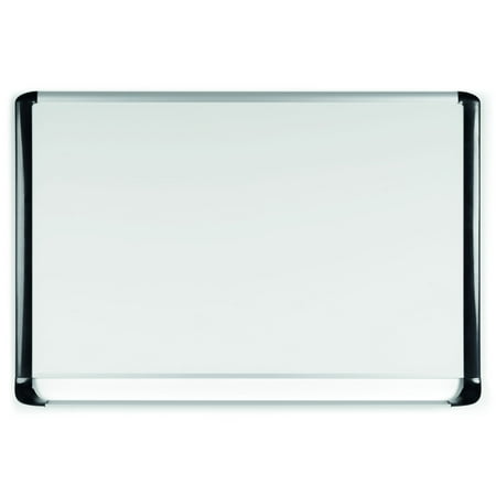MasterVision MVI Magnetic Porcelain Dry-Erase Board, 48" X 96", Aluminum & Black Frame