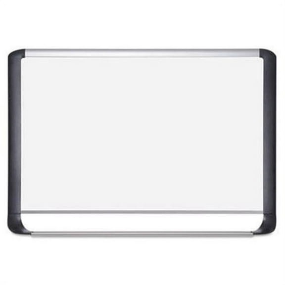 MasterVision MVI Magnetic Steel Dry-Erase Board, 24" X 36", Aluminum & Black Frame