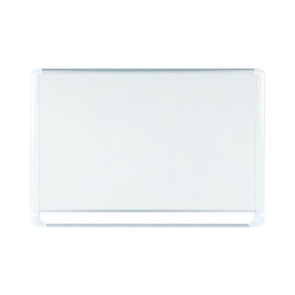 MasterVision MVI Magnetic Steel Dry-Erase Board, 48" X 96", Aluminum & White Frame