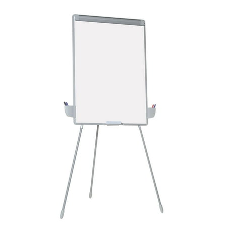 MasterVision Melamine Dry-Erase Tri-Pod Presentation Easel with Pen Accessory Cups, Silver Frame, 29.5" X 42"