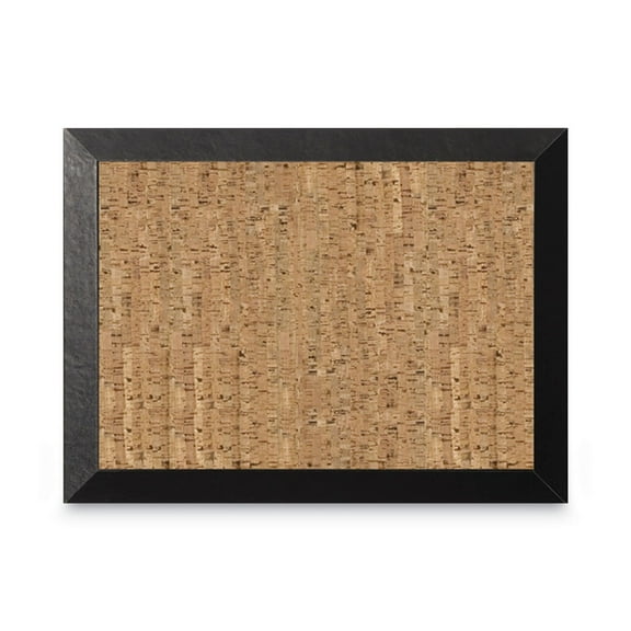 MasterVision SF0722581012 36 in. x 24 in. Natural Cork Bulletin Board - Tan Surface/Black Wood Frame