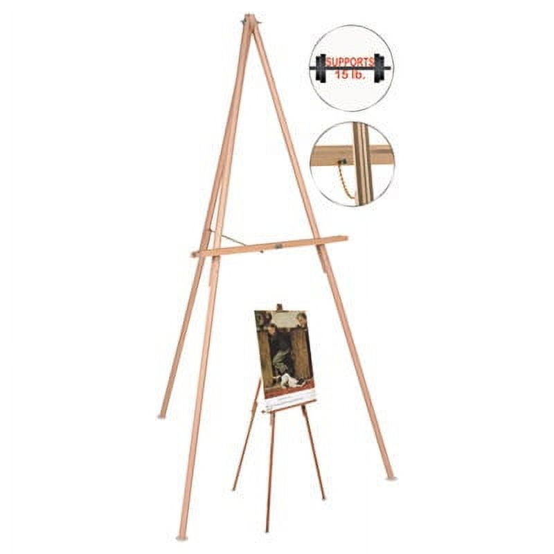 MasterVision Oak Display Tripod Easel 60" Wood/Brass FLX06203MV