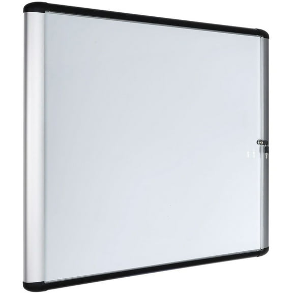 MasterVision Swing Door Enclosed Dry-erase Board 39" (3.3 ft) Width x 48" (4 ft) Height - White Porcelain Steel Surface - Aluminum Frame - Rectangle - 1 Each