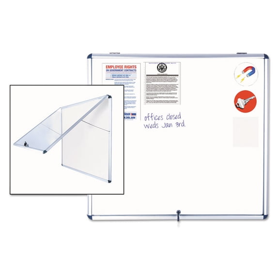 MasterVision Slim-Line Enclosed Dry Erase Board, 47 x 38, Aluminum Case - BVCVT380109150