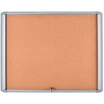 MasterVision Weather Resistant Cork Bulletin Enclosed Board Cabinet, 30" X 26.5", Aluminum Frame