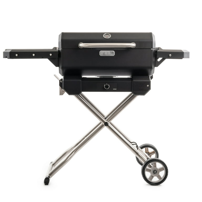 Portable Charcoal Grill Smoker: Cart & Analog BBQ Set