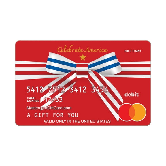 Mastercard $20-$500 eGift Card Patriotic Ribbon (Plus $6.84 Purchase Fee) [Email Delivery]