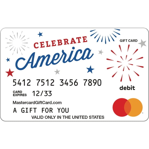 Mastercard $20-$500 eGift Card Patriotic Stars (Plus $6.84 Purchase Fee) [Email Delivery]