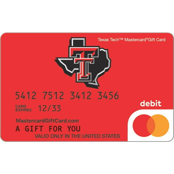 Mastercard $20-$500 eGift Card Texas Tech University (Plus $6.84 Purchase Fee) [Email Delivery]