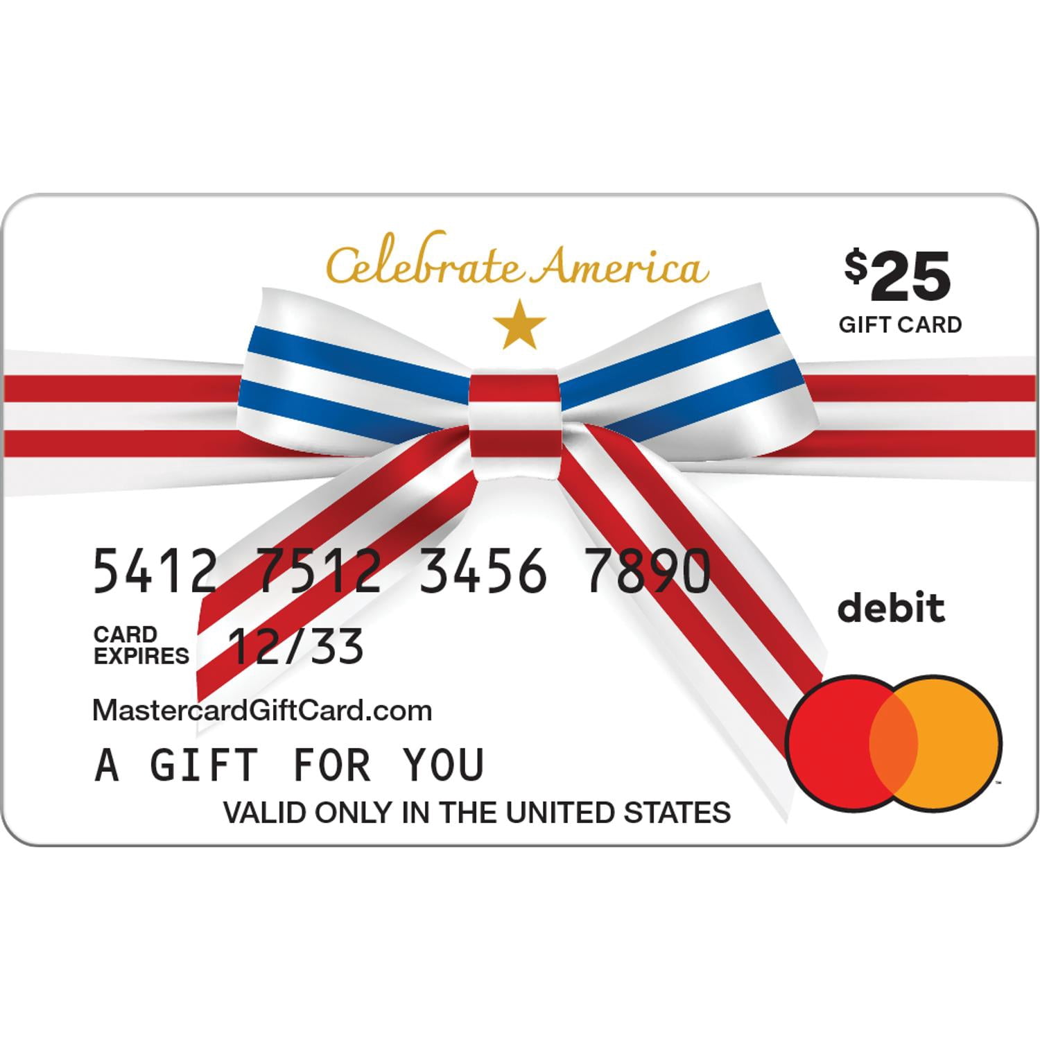 Mastercard® $25 eGift Card Patriotic Ribbon (Plus $3.84 Purchase Fee) [Email Delivery]