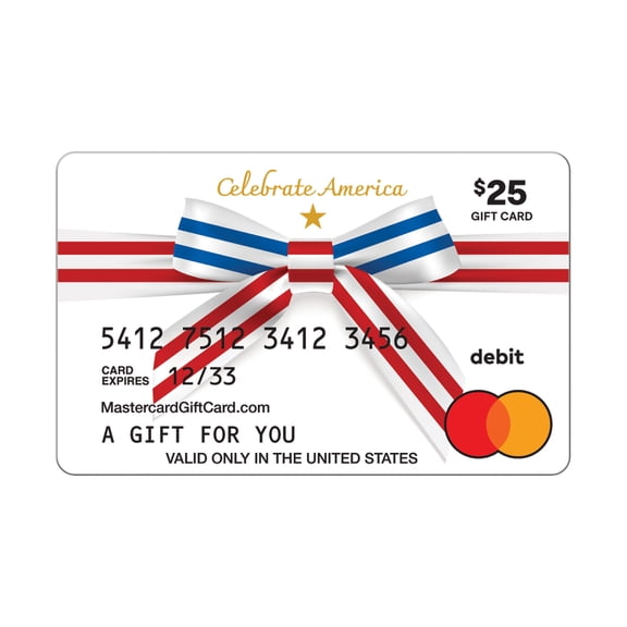 Mastercard® $25 eGift Card Patriotic Ribbon (Plus $3.84 Purchase Fee) [Email Delivery]