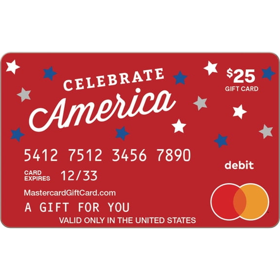 Mastercard $25 eGift Card Patriotic Stars (Plus $3.84 Purchase Fee) [Email Delivery]