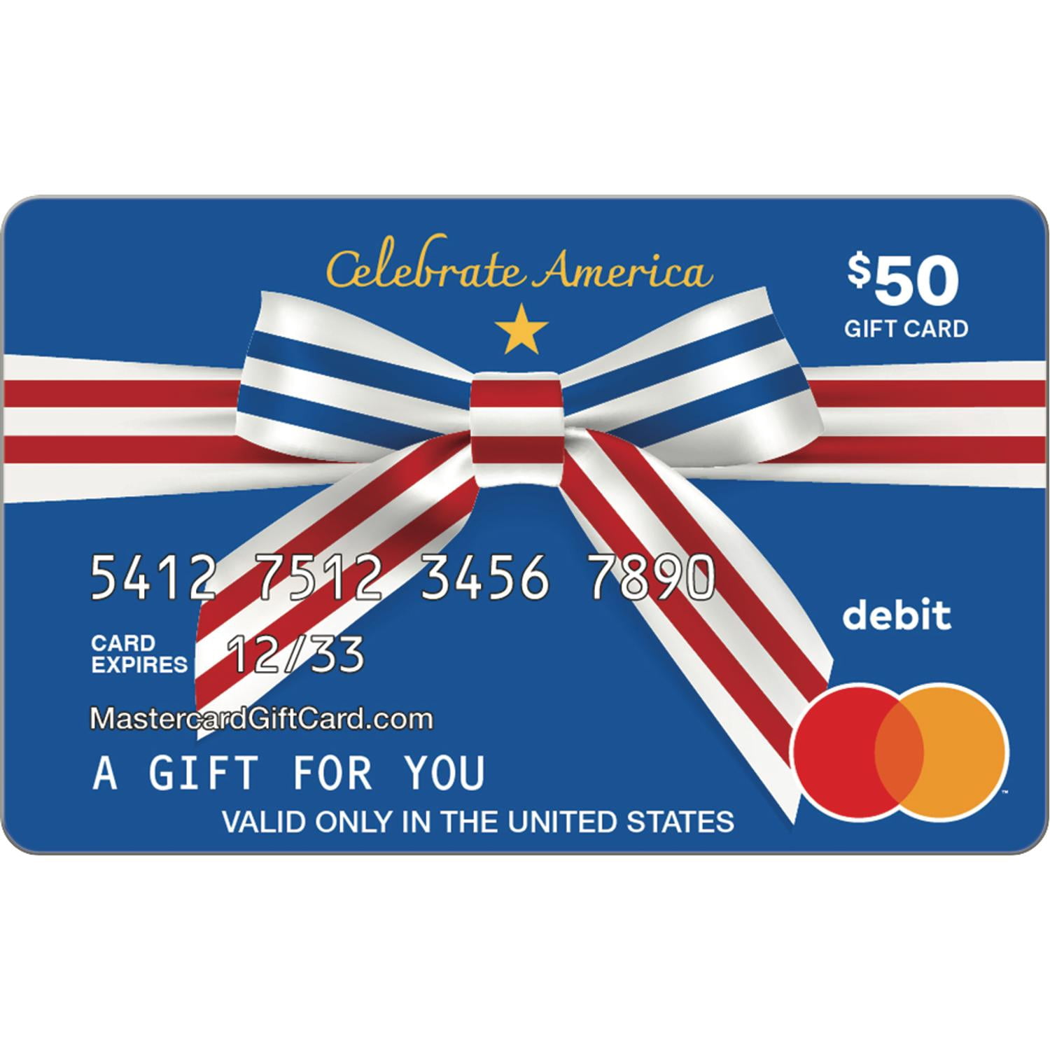 Mastercard® $50 eGift Card Patriotic Ribbon (Plus $4.84 Purchase Fee) [Email Delivery]