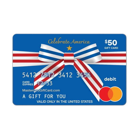 Mastercard® $50 eGift Card Patriotic Ribbon (Plus $4.84 Purchase Fee) [Email Delivery]