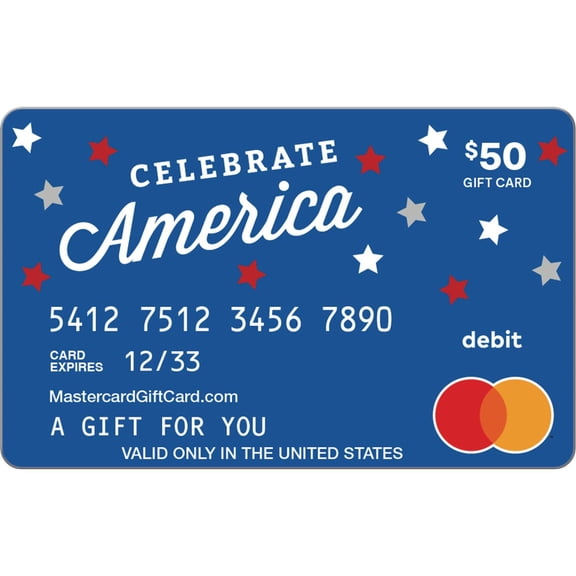 Mastercard $50 eGift Card Patriotic Stars (Plus $4.84 Purchase Fee) [Email Delivery]