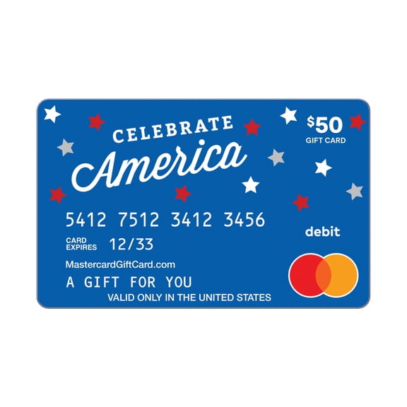 Mastercard® $50 eGift Card Patriotic Stars (Plus $4.84 Purchase Fee) [Email Delivery]