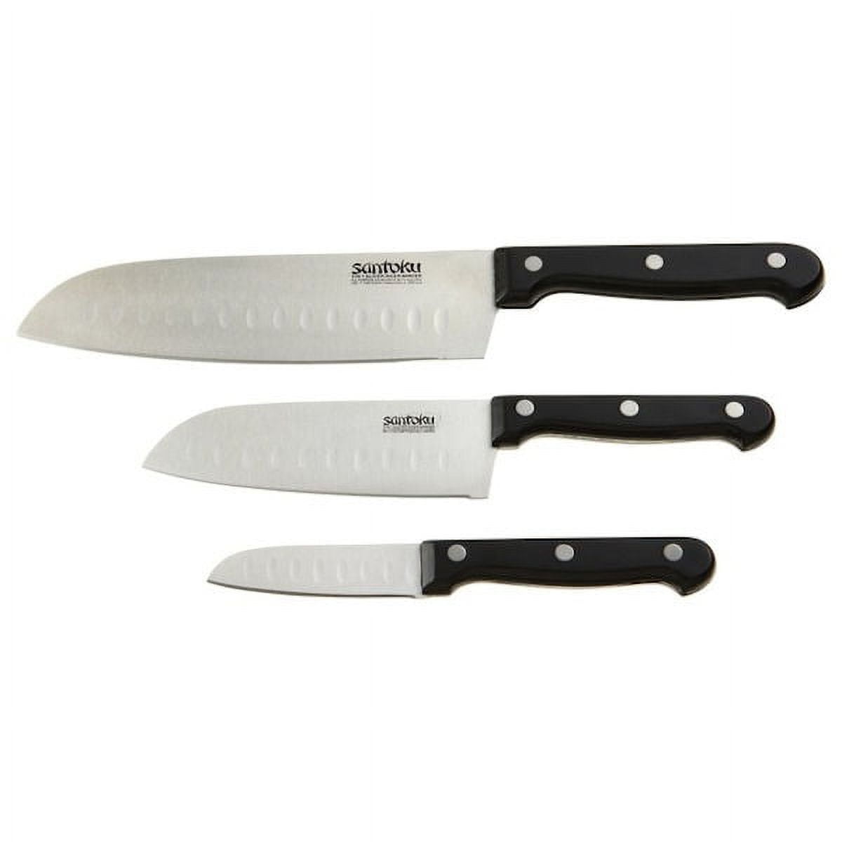 Masterchef Santoku Knife Set with ABS Handles, Set of 3, DuraCut Stainless Steel