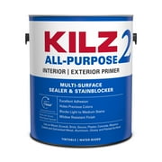 KILZ 2 Interior/Exterior Multi-Surface Primer, Sealer & Stainblocker, White, Water-Based - New Look, Same Trusted Formula