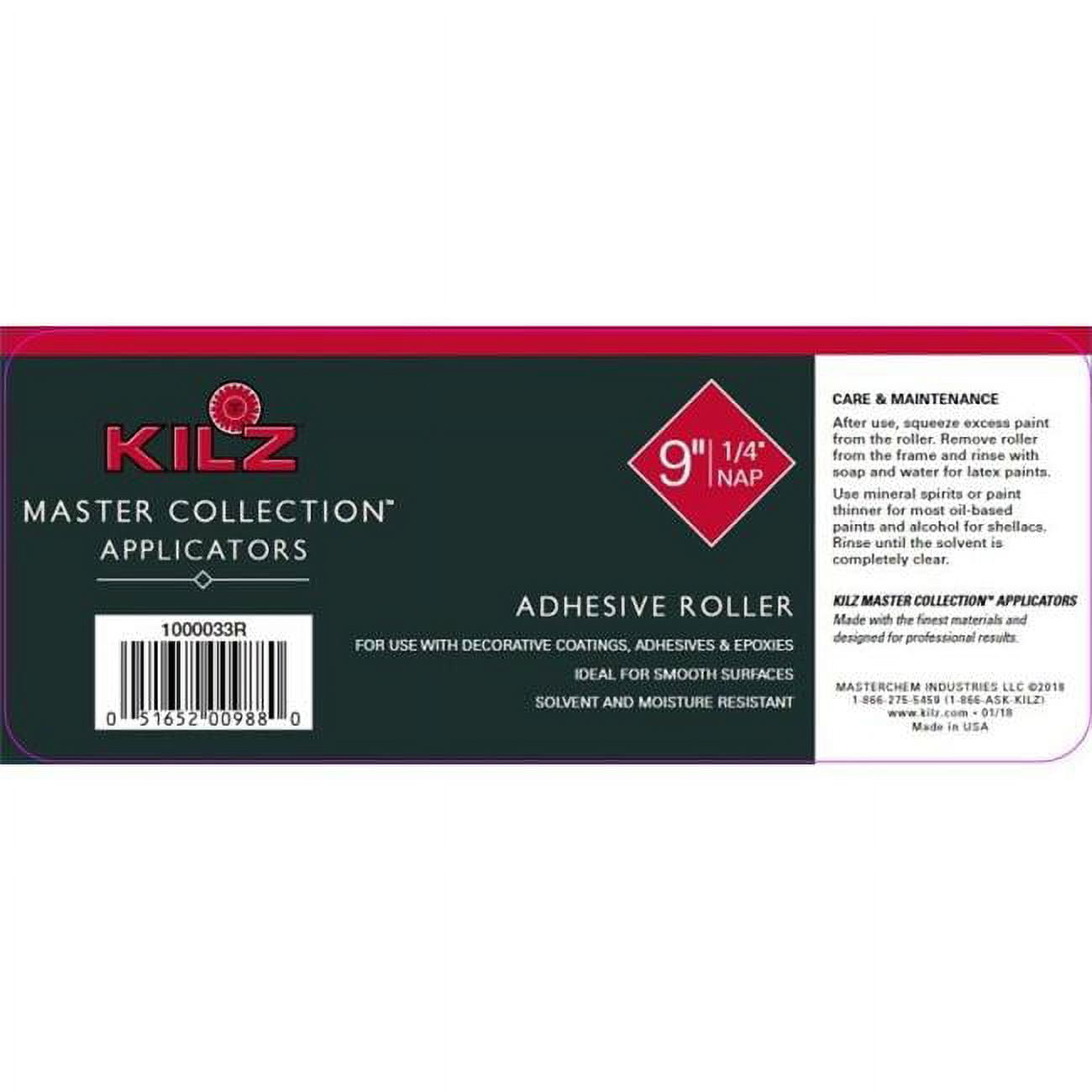 Masterchem Industries 1000033R Kilz Adhesive Roller Cover White