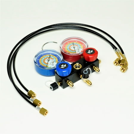 Mastercool 93524-TP Aluminum Charging Manifold with 24" Hoses R600a R290 R134a HVAC Refrigeration