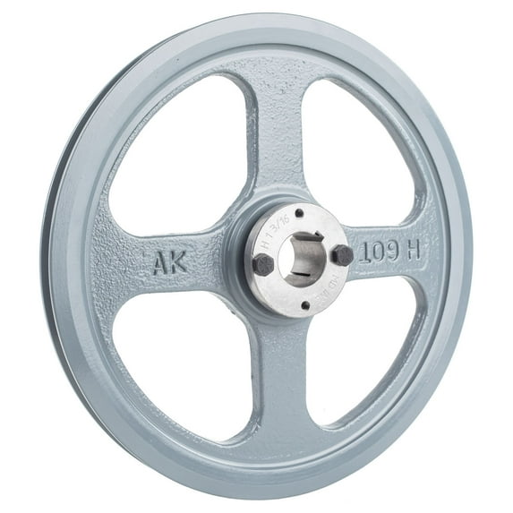 Masterdrive Cast Iron 10.75" Single Groove Pulley Belt A Section 4L with 1-3/16" Sheave Bushing AK109H