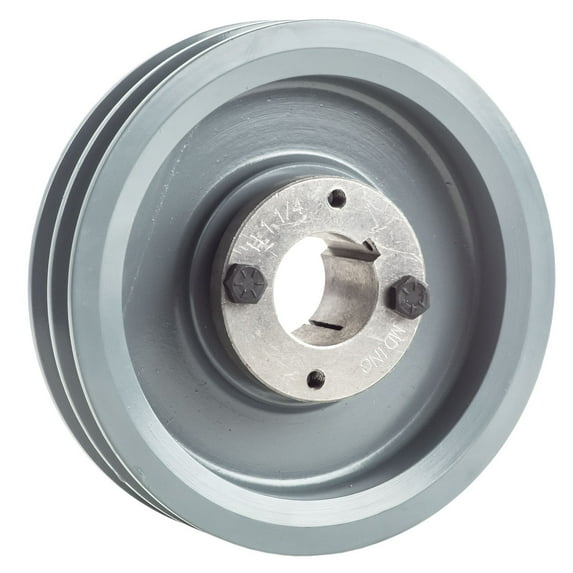 Masterdrive Cast Iron 6.25" Dual Groove Pulley for Belt A Section 4L with 1.25" Sheave Bushing 2AK64H